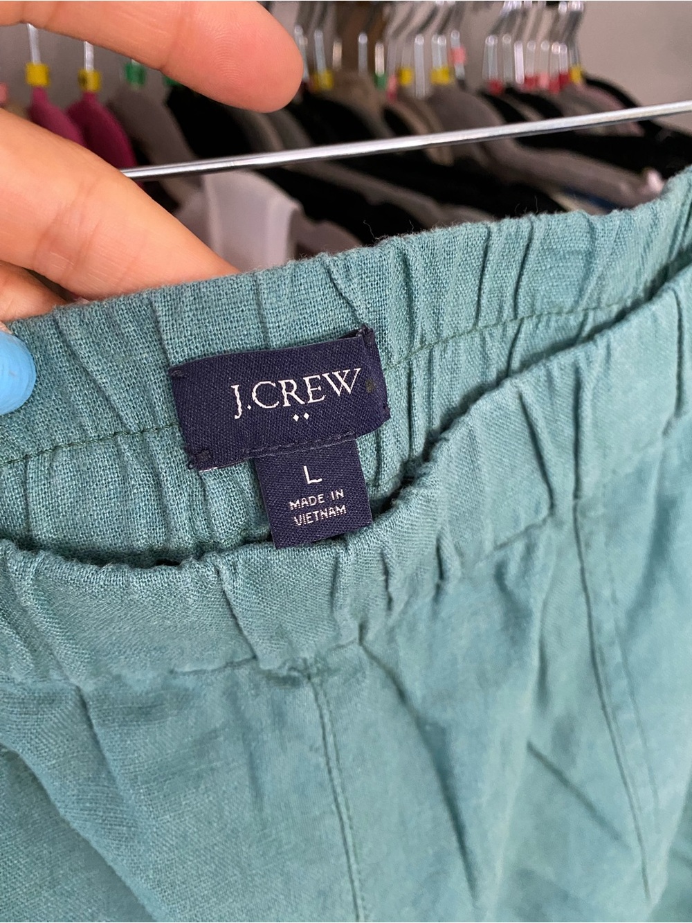 J.CREW Teal Green Linen-Blend Women’s Casual Shorts! 🐚 - Picture 9 of 14